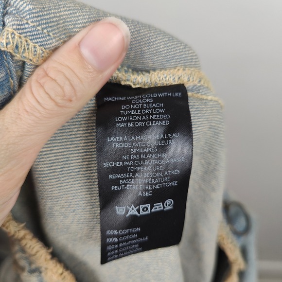 BDG Urban Outfitters Denim Maxi Skirt Women Large Frayed Hem High Waist Slit Y2K - Picture 7 of 9